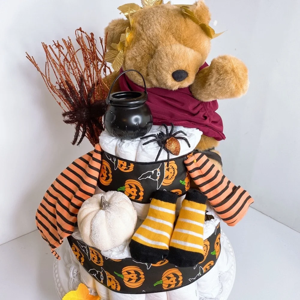 Halloween Diaper Cake, Halloween baby gift